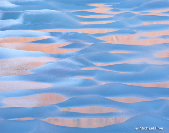 Melting ice, Gaylor Lakes. A 200mm lens compressed space and created an abstract pattern.