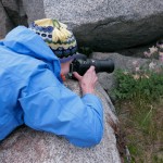 Julie photographing columbines