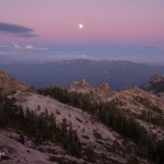 Moonrise over the Sierra Nevada and Kaiser Wilderness from Shuteye Peak