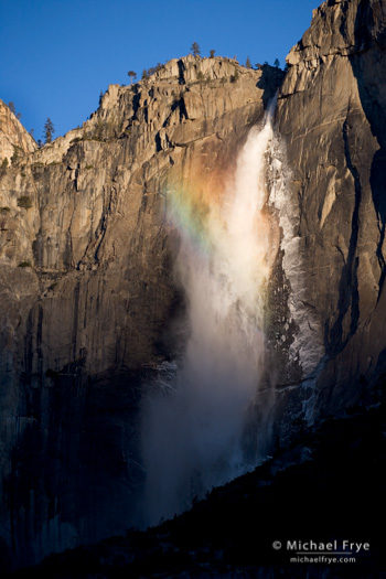 20042 Upper Yosemite Fall and rainbow, December 2005