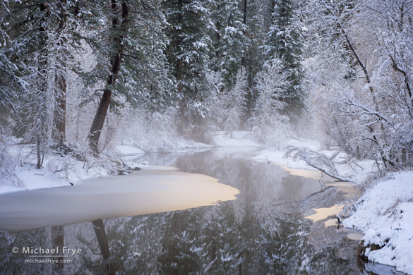 Merced River in winter, Yosemite NP, CA, USA