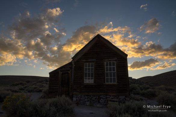Metzger House at sunset, Bodie SHP, CA, USA