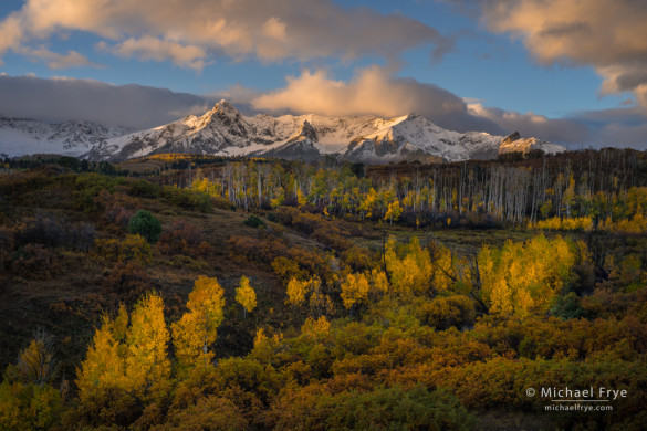 Autumn sunrise over the Sneffels Range from the Dallas Divide, CO, USA