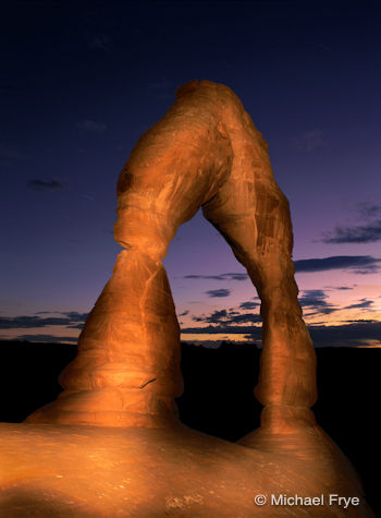 Delicate Arch at dusk, Arches National Park, Utah