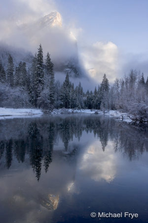 20112-2 Clearing storm, Three Brothers and the Merced River