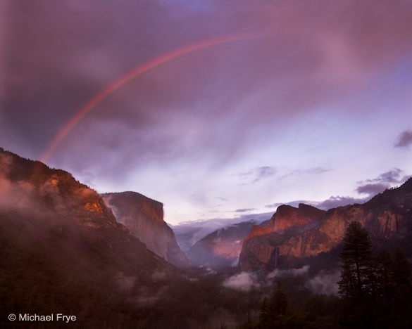 Rainbow over Yosemite Valley from Tunnel View, October 4th, 2008