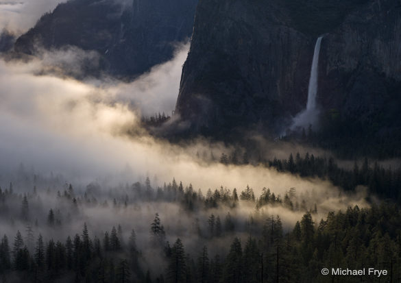 Fog, sunlight, and Bridalveil Fall, 6/6