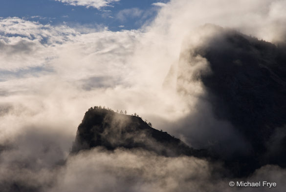 Cathedral Rocks enveloped in mist, 6/6