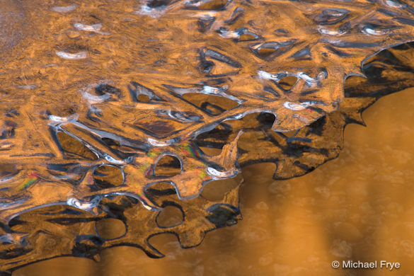 Ice and reflections along the Merced River, Yosemite, January 19, 2011