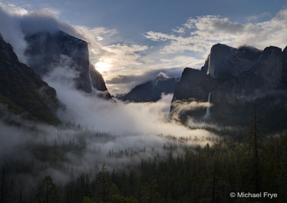 17. Swirling mist at sunrise from Tunnel View