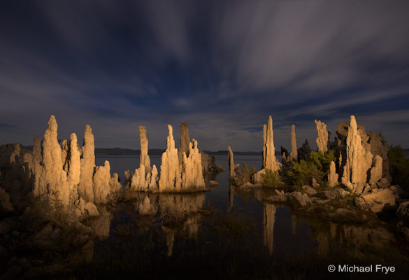 25. Clouds and light-painted tufa, Mono lake