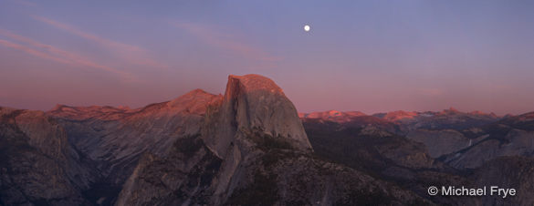Moonrise from Glacier Point Saturday evening