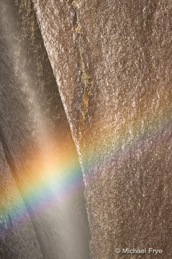Rainbow at the base of Horsetail Fall