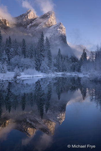 Three Brothers and the Merced River, February 15th