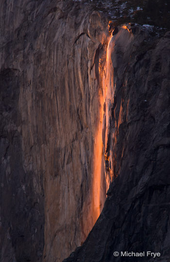 Horsetail Fall, 5:33 p.m., Thursday, February 16th