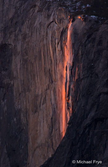 Horsetail Fall, 5:37 p.m., Thursday, February 16th