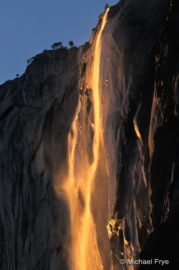 Horsetail Fall at sunset, February 1995
