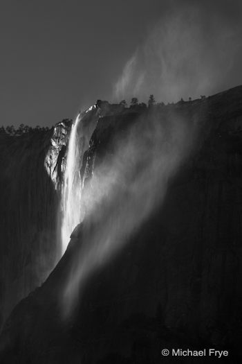 Windblown Horsetail Fall, 5:26 p.m. Wednesday