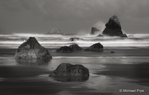 Rocks and sea stacks near Trinidad (six seconds at f/22, ISO 50)