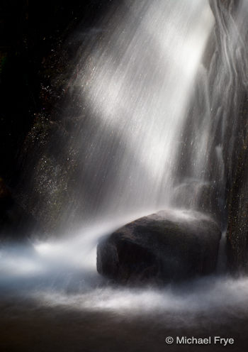 Small waterfall in Yosemite Valley, high noon