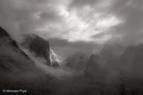 Light striking El Capitan, 9:15 a.m. Sunday