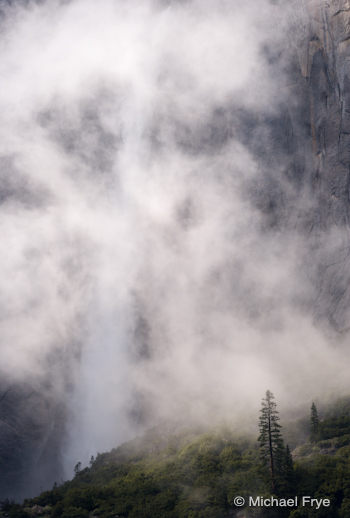 Upper Yosemite Fall through the mist, last Thursday afternoon