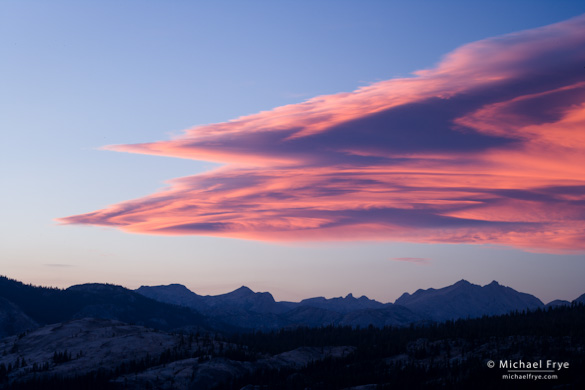 Lenticular cloud at sunset on the first evening of the workshop