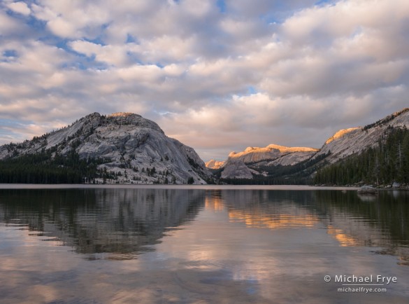 Clouds and reflections at Tenaya Lake, Yosemite NP, CA, USA
