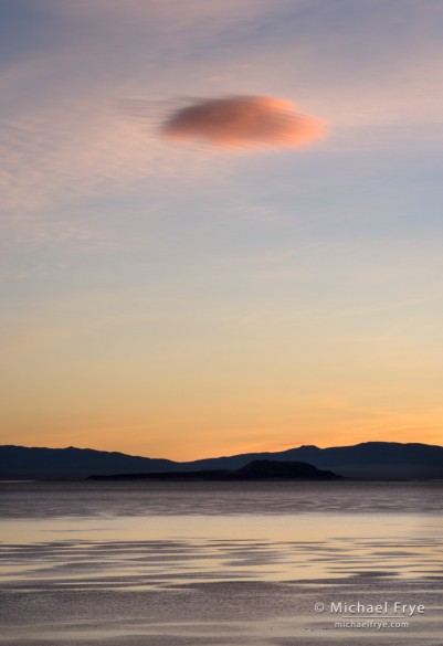Lone cloud at sunrise, Mono Lake, CA, USA Lone cloud at sunrise, Mono Lake, CA, USA