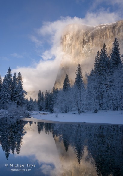 Clearing storm, El Capitan and the Merced River, winter, Yosemite NP, CA, USA