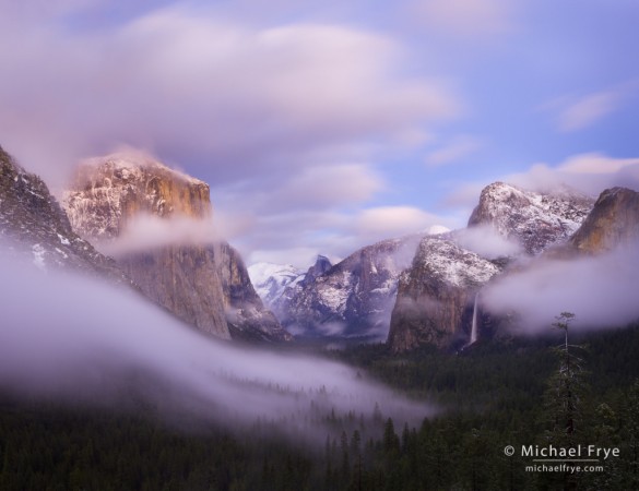 Clearing storm, dusk, Tunnel View, Yosemite NP, CA, USA