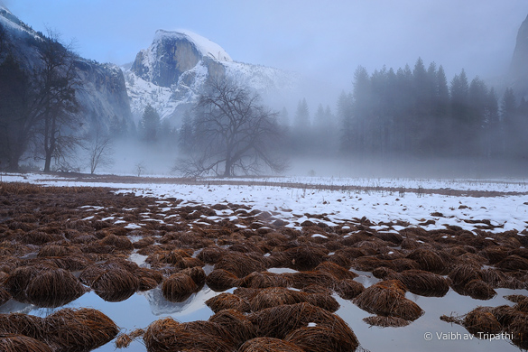 "Winter Mist Rising Beneath Half Dome," by Vaibhav Tripathi