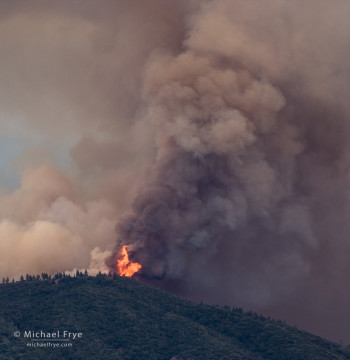 Flames on Buckingham Mountain during the Carstens Fire, Monday afternoon