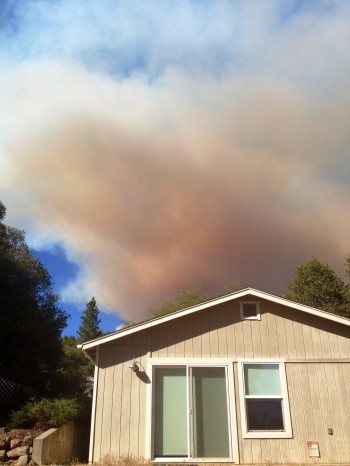 Smoke from the Carstens Fire over my office, Monday afternoon. Photo by Claudia Welsh