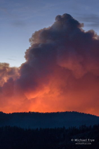 Glow from the Rim Fire, 8/24/13, Yosemite NP, CA, USA