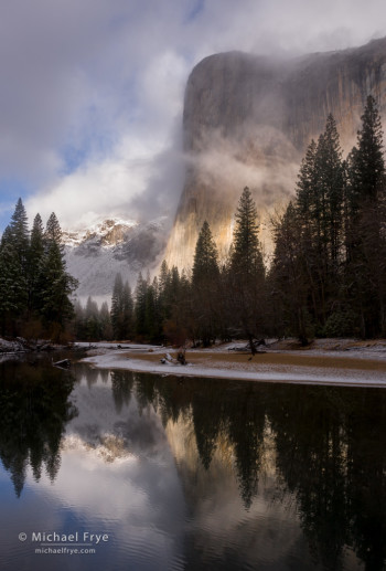 El Capitan and the Merced River during a clearing storm, Yosemite NP, CA, USA