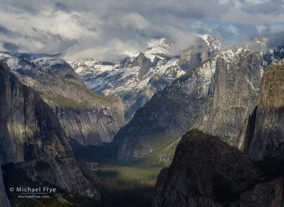 Dappled light on Half Dome and Yosemite Valley from near Old Inspiration Point, Yosemite NP, CA, USA