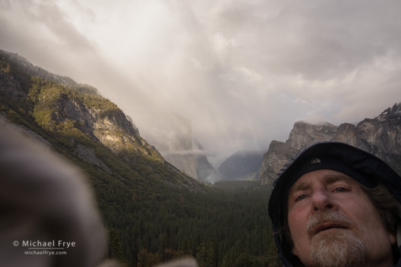 Self-portrait while cleaning my lens, Tunnel View, Yosemite NP, CA, USA