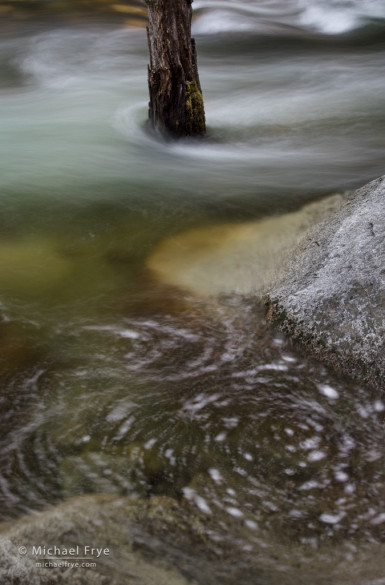 Swirling water, Tenaya Creek, Yosemite NP, CA, USA