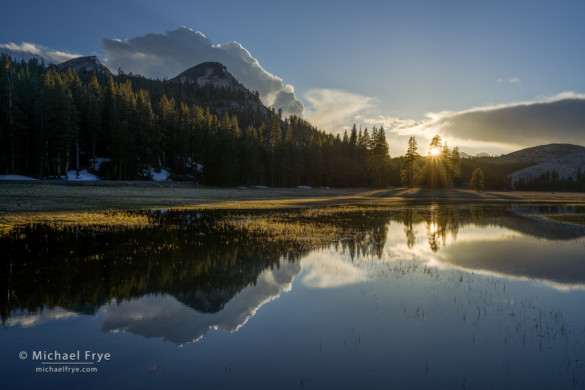 Setting sun, Tuolumne Meadows, Yosemite NP, CA, USA