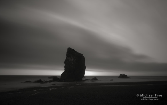 Sea stacks at dusk, Redwood NP, CA, USA