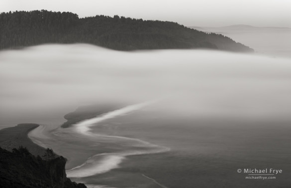 Fog at the mouth of the Klamath River, Redwood NP, CA, USA