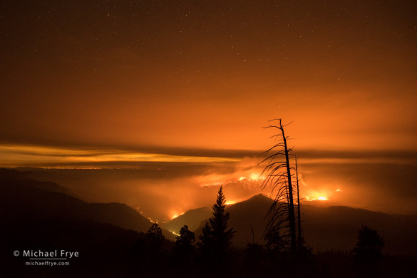 El Portal Fire, Yosemite NP and Stanislaus NF, CA, USA; 1:51 a.m., 7/27/14