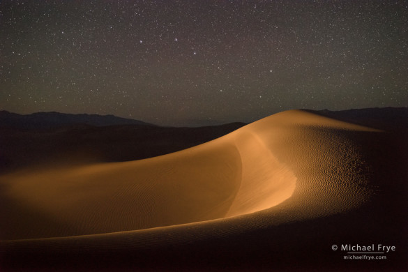 Sand dunes and the Big Dipper, Death Valley NP, CA, USA (light-painted)