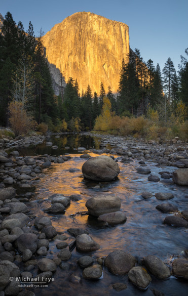 El Capitan and the Merced River at sunset, Yosemite
