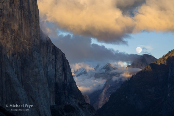 Moon rising above Half Dome, Yosemite NP, CA, USA