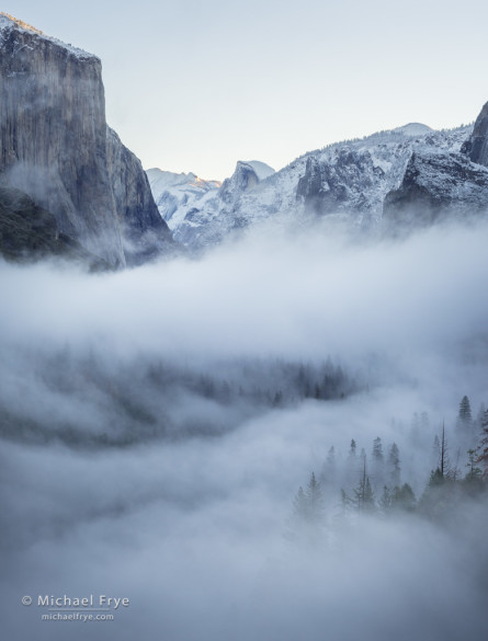 Fog in Yosemite Valley from Tunnel View, Yosemite NP, CA, USA