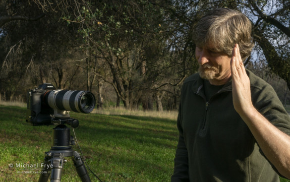 If the sun is to the left or right of the frame, orient your hand vertically, and bring the shadow of your hand in from the side of the lens