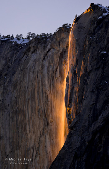 Horsetail Fall at sunset, Yosemite NP, CA, USA