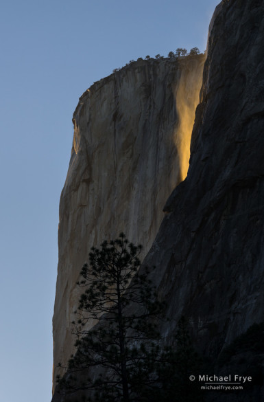 Windblown Horsetail Fall, Yosemite NP, CA, USA